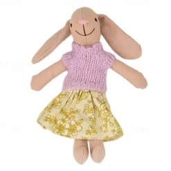 Waldorf Doll Accessories Handmade Soft Bunny Girl Accompany Rag Dolls Birthday Gift Knitted Doll Cute Girls Plush Doll Stuffed Toy Personalized Woven Doll Kit