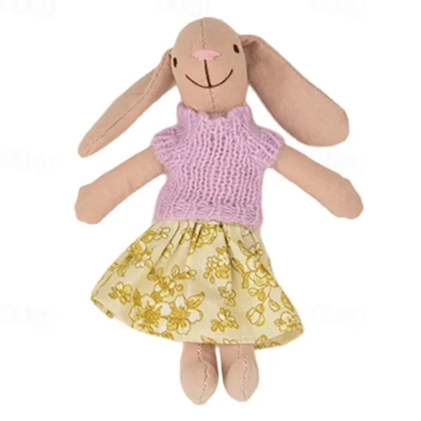 Waldorf Doll Accessories Handmade Soft Bunny Girl Accompany Rag Dolls Birthday Gift Knitted Doll Cute Girls Plush Doll Stuffed Toy Personalized Woven Doll Kit
