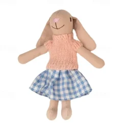 Waldorf Doll Accessories Handmade Soft Bunny Girl Accompany Rag Dolls Birthday Gift Knitted Doll Cute Girls Plush Doll Stuffed Toy Personalized Woven Doll Kit
