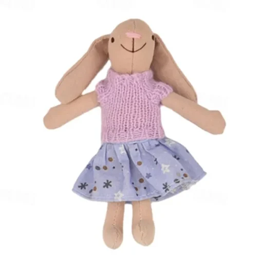 Waldorf Doll Accessories Handmade Soft Bunny Girl Accompany Rag Dolls Birthday Gift Knitted Doll Cute Girls Plush Doll Stuffed Toy Personalized Woven Doll Kit