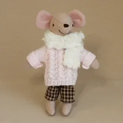 Waldorf Doll Accessories Handmade Soft Baby Mouse Girl Accompany Rag Dolls Birthday Gift Knitted Doll Cute Girls Plush Doll Stuffed Toy Personalized Woven Doll Kit