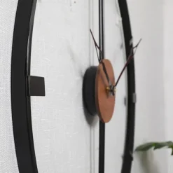 Wall Clock Art Large Modern Wall Clock Large Decor Art Wall Clocks Office Decor Minimalist Black Metal for Kitchen Bedroom Black 60cm