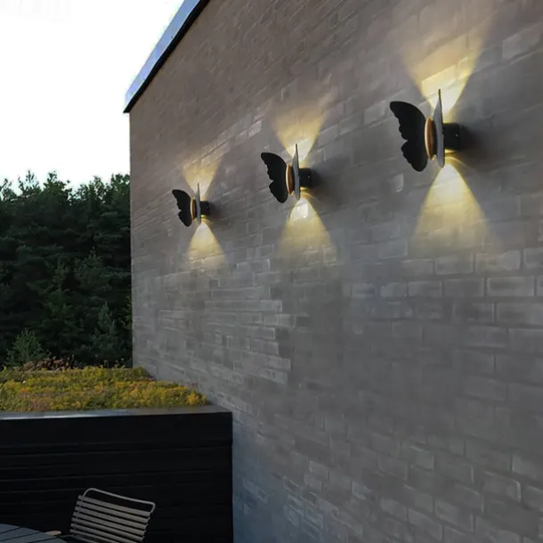 Wall lamp Outdoor Wall Light Butterfly Design 3000K 10W IP65 Waterproof Up and Down Light Modern Minimalist Aisle Stairs Courtyard gate Super Bright led Outdoor Wall Light Warm White