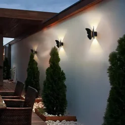 Wall lamp Outdoor Wall Light Butterfly Design 3000K 10W IP65 Waterproof Up and Down Light Modern Minimalist Aisle Stairs Courtyard gate Super Bright led Outdoor Wall Light Warm White