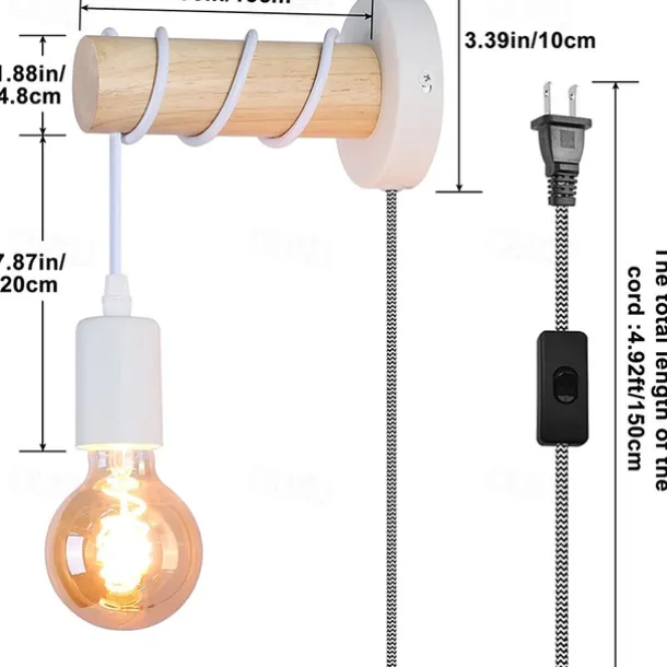 Wall Lamps Cute Creative Vintage Traditional Classic Wall Sconces Indoor Wall Lights Dining Room Shops Cafes Wood Wall Light US Plug