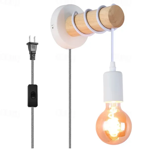 Wall Lamps Cute Creative Vintage Traditional Classic Wall Sconces Indoor Wall Lights Dining Room Shops Cafes Wood Wall Light US Plug