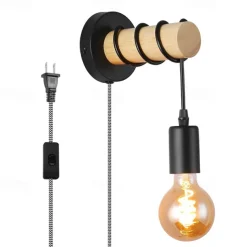 Wall Lamps Cute Creative Vintage Traditional Classic Wall Sconces Indoor Wall Lights Dining Room Shops Cafes Wood Wall Light US Plug