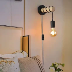 Wall Lamps Cute Creative Vintage Traditional Classic Wall Sconces Indoor Wall Lights Dining Room Shops Cafes Wood Wall Light US Plug