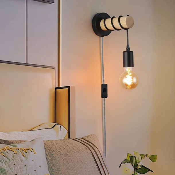 Wall Lamps Cute Creative Vintage Traditional Classic Wall Sconces Indoor Wall Lights Dining Room Shops Cafes Wood Wall Light US Plug