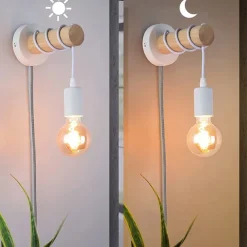 Wall Lamps Cute Creative Vintage Traditional Classic Wall Sconces Indoor Wall Lights Dining Room Shops Cafes Wood Wall Light US Plug