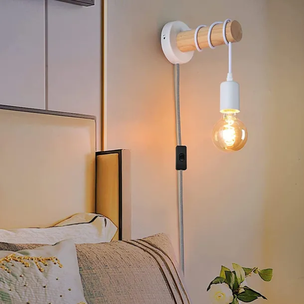 Wall Lamps Cute Creative Vintage Traditional Classic Wall Sconces Indoor Wall Lights Dining Room Shops Cafes Wood Wall Light US Plug