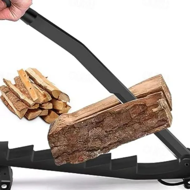 Wall Mounted Kindling Splitter Log Splitter Portable Metal Manual Fire Wood Kindling Splitter, Hand Sturdy Firewood Cutter, Heavy Duty Firewood Crackers Wedge for Indoor or Outdoor