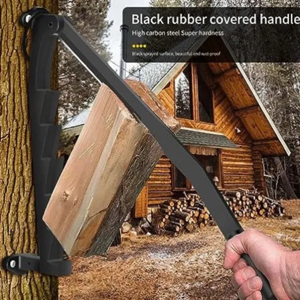 Wall Mounted Kindling Splitter Log Splitter Portable Metal Manual Fire Wood Kindling Splitter, Hand Sturdy Firewood Cutter, Heavy Duty Firewood Crackers Wedge for Indoor or Outdoor