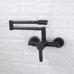 Wall Mounted Kitchen Sink Mixer Faucet, Foldable Pot Filler Facuet,Single Handle Two Holes Folding Taps, Electroplated / Painted Finishes Pull-out / Pull-down / Pot Filler Wall Mounted / Brass