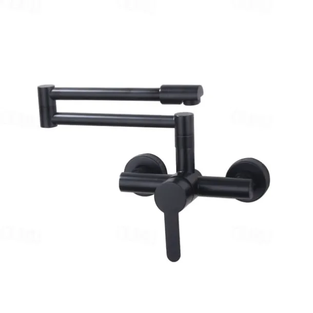 Wall Mounted Kitchen Sink Mixer Faucet, Foldable Pot Filler Facuet,Single Handle Two Holes Folding Taps, Electroplated / Painted Finishes Pull-out / Pull-down / Pot Filler Wall Mounted / Brass