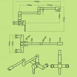 Wall Mounted Kitchen Sink Mixer Faucet, Foldable Pot Filler Facuet,Single Handle Two Holes Folding Taps, Electroplated / Painted Finishes Pull-out / Pull-down / Pot Filler Wall Mounted / Brass