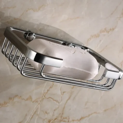 Wall Mounted Soap Holder Chrome,Soap Dish for Shower Wall Chrome-Durable and Sturdy,Easy to Install-Solid Brass