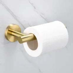 Wall Mounted Stainless Steel Bathroom Toilet Paper Holder,New Design Self-adhesive Creative Low-carbon Steel Metal Bathroom Decoration 1pc