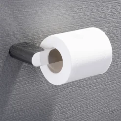 Wall Mounted Stainless Steel Bathroom Toilet Paper Holder,New Design Self-adhesive Creative Low-carbon Steel Metal Bathroom Decoration 1pc