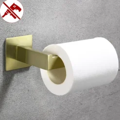 Wall Mounted Stainless Steel Bathroom Toilet Paper Holder,New Design Self-adhesive Creative Low-carbon Steel Metal Bathroom Decoration 1pc