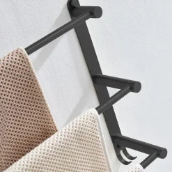 Wall Mounted Towel Rack with Hooks,Stainless Steel 3-TierTowel Bar Storage Shelf for Bathroom 30cm~70cm Towel Holder Towel Rail Towel Hanger