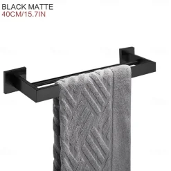 Wall Mounted Towel Rail Towel Rack Holder for Bathroom,Stainless Steel Tower Bar Bathroom Hardware Accessories Towel Bar 30-60cm(Black/Chrome/Golden/Brushed Nickel)