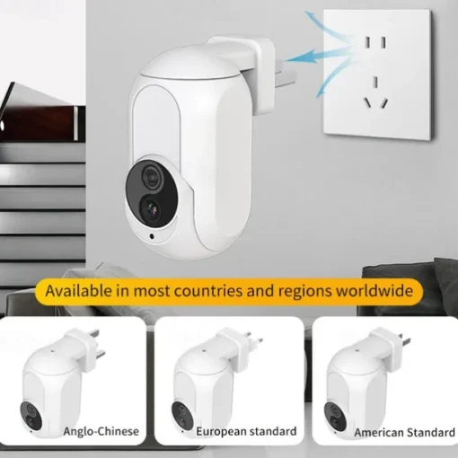 Wall Plug In Camera Wifi 360 1080P Mini Surveillance Home Security Protection Night Vision LED Lamp Light IP Cameras