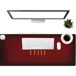 Warm Desk Pad Office Desk Mat 3 Speeds Touch Control Warm Big Mouse Pad Extended Edition Gaming Mouse Pad Foot Warmer Pad