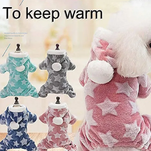 Warm Soft Star Pet Dog Puppy Clothing Clothes Coat Jacket Sweater Apparel Warm Pajamas For Dogs Puppies Grey Xxlfor Corgi Husky Yingdou Golden Retriever