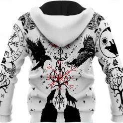 Warriors Viking Tattoo Hoodie Cartoon Manga Anime 3D Front Pocket Graphic For Men's Adults' Halloween Carnival Masquerade 3D Print Casual Daily