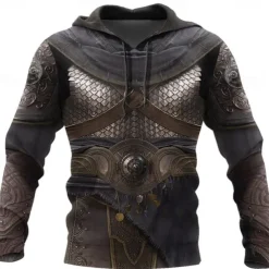 Warriors Viking Tattoo Hoodie Cartoon Manga Anime 3D Front Pocket Graphic For Men's Adults' Halloween Carnival Masquerade 3D Print Casual Daily