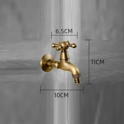 Washing Machine Tap, Outdoor Faucet,Retro Style Single Handle Wall Mounted One Hole Centerset, Superior Quality Antique Brass Faucets