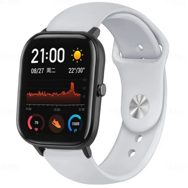 Watch Band for Amazfit GTS 4,4mini, 3,2,2mini, 2e, GTR 42mm, Bip U Pro, U, 3 Pro, 3, S lite, S, lite Soft Silicone Replacement Strap Sport Band Wristband