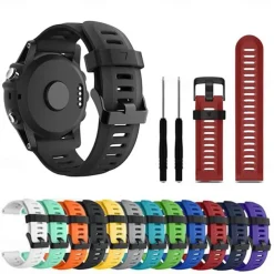 Watch Band for Garmin Fenix 3 HR Fenix 3 Fenix 7X / 6X / 5X / 3/3HR Plus Pro Sapphire Solar Descent Mk2i / Mk2 / Mk1 D2 Charlie / Bravo / Delta PX Silicone Replacement Strap 26mm Breathable Sport