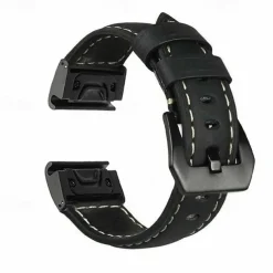 Watch Band for Garmin Fenix 7 6 5 Forerunner 955 Solar 945 935 Instinct 2 Epix Approach S62 S60 Marq Descent G1 Quatix 7 Genuine Leather Replacement Strap Quick Fit 22mm Wristband