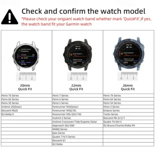 Watch Band for Garmin Fenix 7X 7S 7 Pro Approach S70 Epix Pro 42mm 47mm 51mm Instinct 2X Tactix 7 Amoled Forerunner 955 255 Enduro Marq Descent Quatix 20mm 22mm 26mm Silicone Replacement Strap