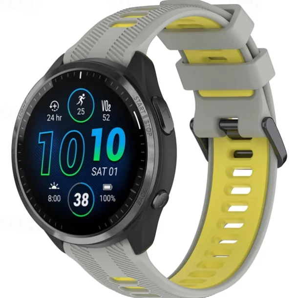 Watch Band for Garmin Forerunner 965 Silicone Replacement Strap Adjustable Sport Band Wristband