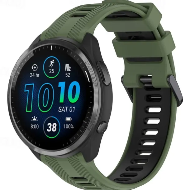 Watch Band for Garmin Forerunner 965 Silicone Replacement Strap Adjustable Sport Band Wristband