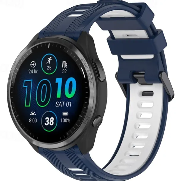 Watch Band for Garmin Forerunner 965 Silicone Replacement Strap Adjustable Sport Band Wristband