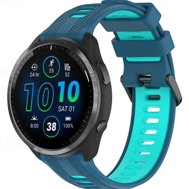 Watch Band for Garmin Forerunner 965 Silicone Replacement Strap Adjustable Sport Band Wristband