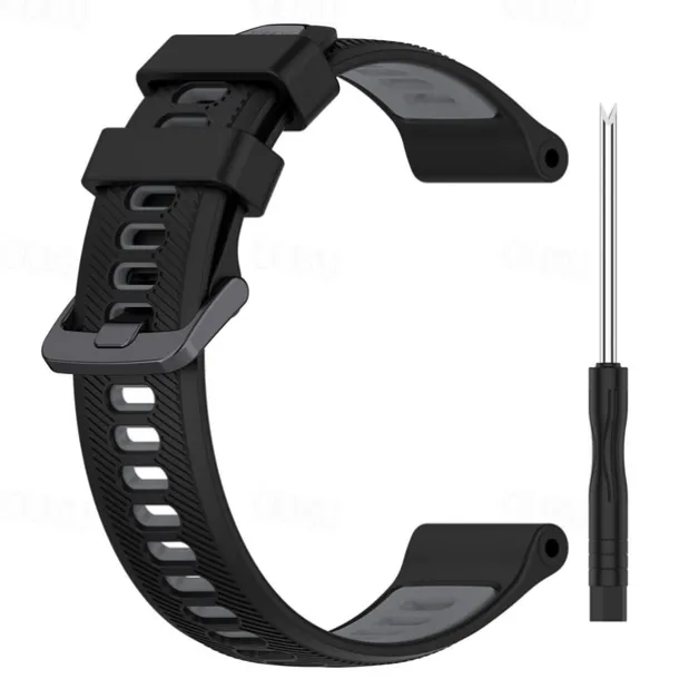 Watch Band for Garmin Forerunner 965 Silicone Replacement Strap Adjustable Sport Band Wristband