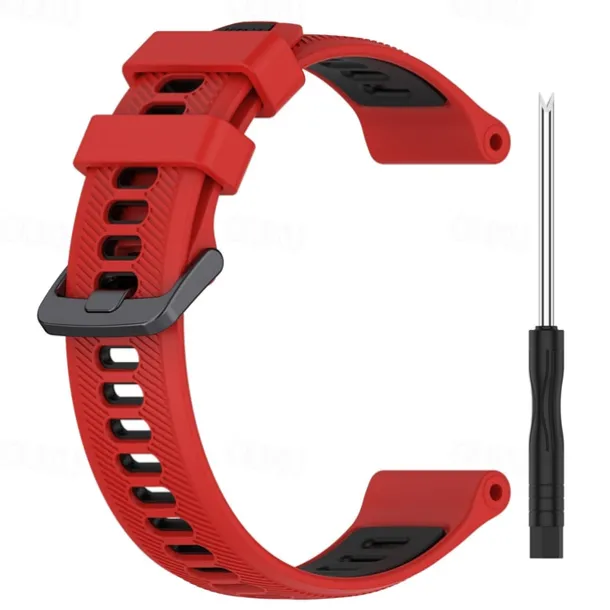Watch Band for Garmin Forerunner 965 Silicone Replacement Strap Adjustable Sport Band Wristband