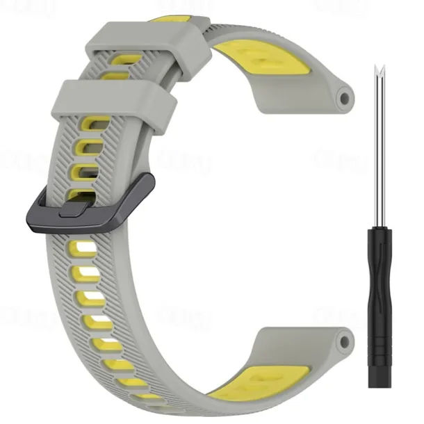 Watch Band for Garmin Forerunner 965 Silicone Replacement Strap Adjustable Sport Band Wristband