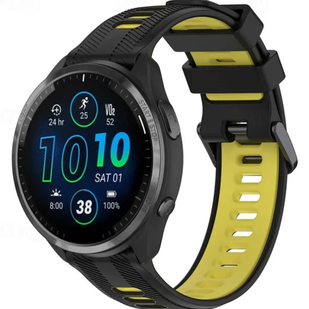 Watch Band for Garmin Forerunner 965 Silicone Replacement Strap Adjustable Sport Band Wristband