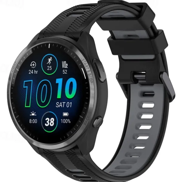 Watch Band for Garmin Forerunner 965 Silicone Replacement Strap Adjustable Sport Band Wristband