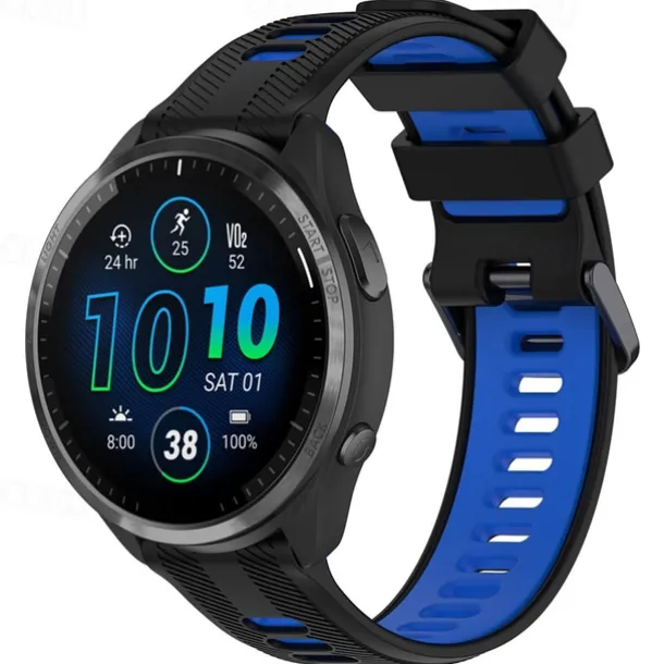 Watch Band for Garmin Forerunner 965 Silicone Replacement Strap Adjustable Sport Band Wristband