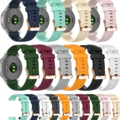 Watch Band for Garmin Forerunner 265S 255S Active 5 Venu 3S 2S Sq 2 Plus Vivoactive 4S 3 Vivomove Sport 18mm 20mm Silicone Replacement Strap 18mm 20mm Waterproof Adjustable Sport Band Wristband