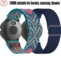 Watch Band for Garmin Forerunner 265 255 Active 5 Venu 3 2 Plus Vivoactive 4 3 Vivomove Sport Approach S42 S40 20mm 22mm Nylon Replacement Strap 20mm 22mm Elastic Sport Loop Wristband