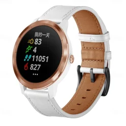 Watch Band for Garmin Forerunner 265 255 Active 5 Venu 3 2 Plus Vivoactive 4 3 Vivomove Sport Approach S42 S40 20mm 22mm Genuine Leather Replacement Strap 20mm 22mm Leather Loop Wristband