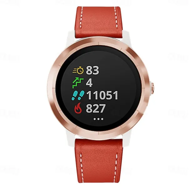 Watch Band for Garmin Forerunner 265 255 Active 5 Venu 3 2 Plus Vivoactive 4 3 Vivomove Sport Approach S42 S40 20mm 22mm Genuine Leather Replacement Strap 20mm 22mm Leather Loop Wristband